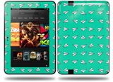 Paper Planes Turquoise Decal Style Skin fits Amazon Kindle Fire HD 8.9 inch