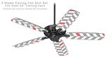 Chevrons Gray And Coral - Ceiling Fan Skin Kit fits most 52 inch fans (FAN and BLADES SOLD SEPARATELY)