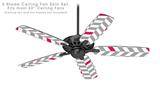 Chevrons Gray And Raspberry - Ceiling Fan Skin Kit fits most 52 inch fans (FAN and BLADES SOLD SEPARATELY)