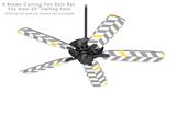 Chevrons Gray And Yellow - Ceiling Fan Skin Kit fits most 52 inch fans (FAN and BLADES SOLD SEPARATELY)