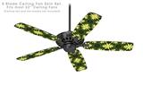 Abstract Floral Yellow - Ceiling Fan Skin Kit fits most 52 inch fans (FAN and BLADES SOLD SEPARATELY)