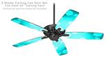 Bokeh Hex Neon Teal - Ceiling Fan Skin Kit fits most 52 inch fans (FAN and BLADES SOLD SEPARATELY)