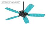 Hearts Teal - Ceiling Fan Skin Kit fits most 52 inch fans (FAN and BLADES SOLD SEPARATELY)