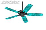 Folder Doodles Neon Teal - Ceiling Fan Skin Kit fits most 52 inch fans (FAN and BLADES SOLD SEPARATELY)