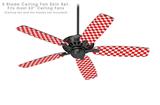 Checkered Canvas Red and White - Ceiling Fan Skin Kit fits most 52 inch fans (FAN and BLADES SOLD SEPARATELY)