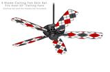 Argyle Red and Gray - Ceiling Fan Skin Kit fits most 52 inch fans (FAN and BLADES SOLD SEPARATELY)