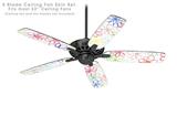 Kearas Flowers on White - Ceiling Fan Skin Kit fits most 52 inch fans (FAN and BLADES SOLD SEPARATELY)