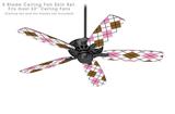 Argyle Pink and Brown - Ceiling Fan Skin Kit fits most 52 inch fans (FAN and BLADES SOLD SEPARATELY)