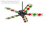 Argyle Red and Green - Ceiling Fan Skin Kit fits most 52 inch fans (FAN and BLADES SOLD SEPARATELY)