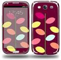 Plain Leaves On Burgundy - Decal Style Skin (fits Samsung Galaxy S III S3)