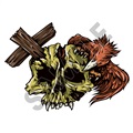 Skull Cross 66x47 inch - Fabric Wall Skin Decal